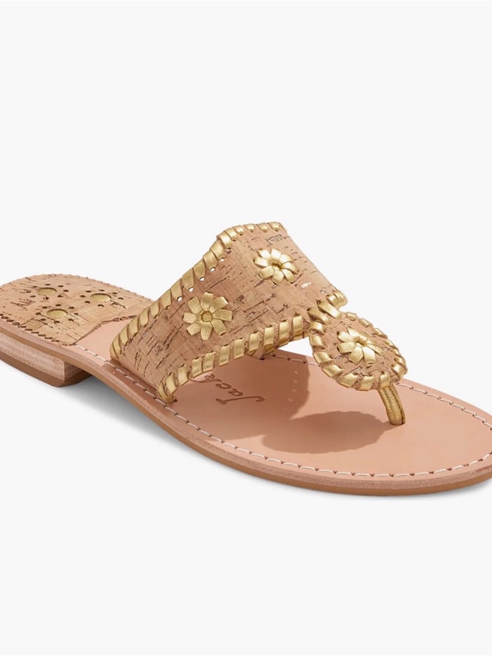 Jack Rogers Jacks Flat Sandals Cork Gold
